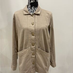 J. Jill Beige Utility Jacket with Button Front